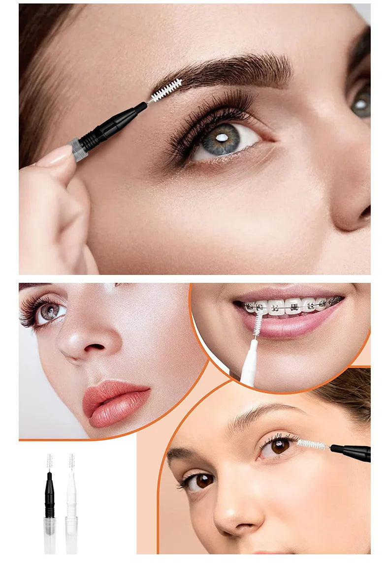 Descartável Brow Lifting Brushes, Mini Escova De Sobrancelha, Bendable Micro Cílios Aplicadores, Ferramentas De Maquiagem, Bendable, 20Pcs
