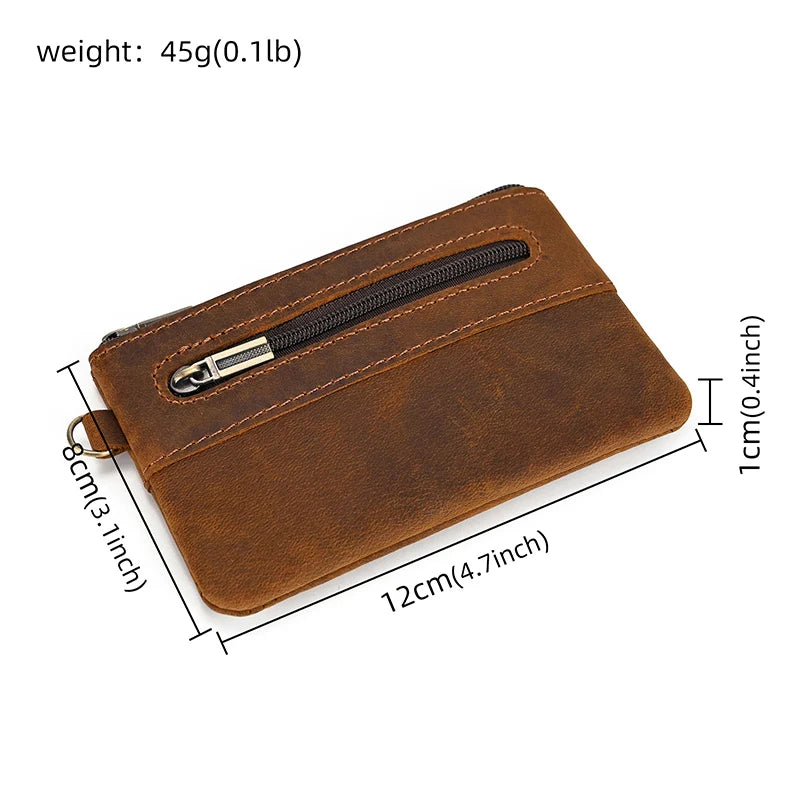 Luufan couro genuíno zíper moeda cartão bolsa de couro real rfid titular do cartão embreagem carteiras slots para homens mulheres mini bolsa fina