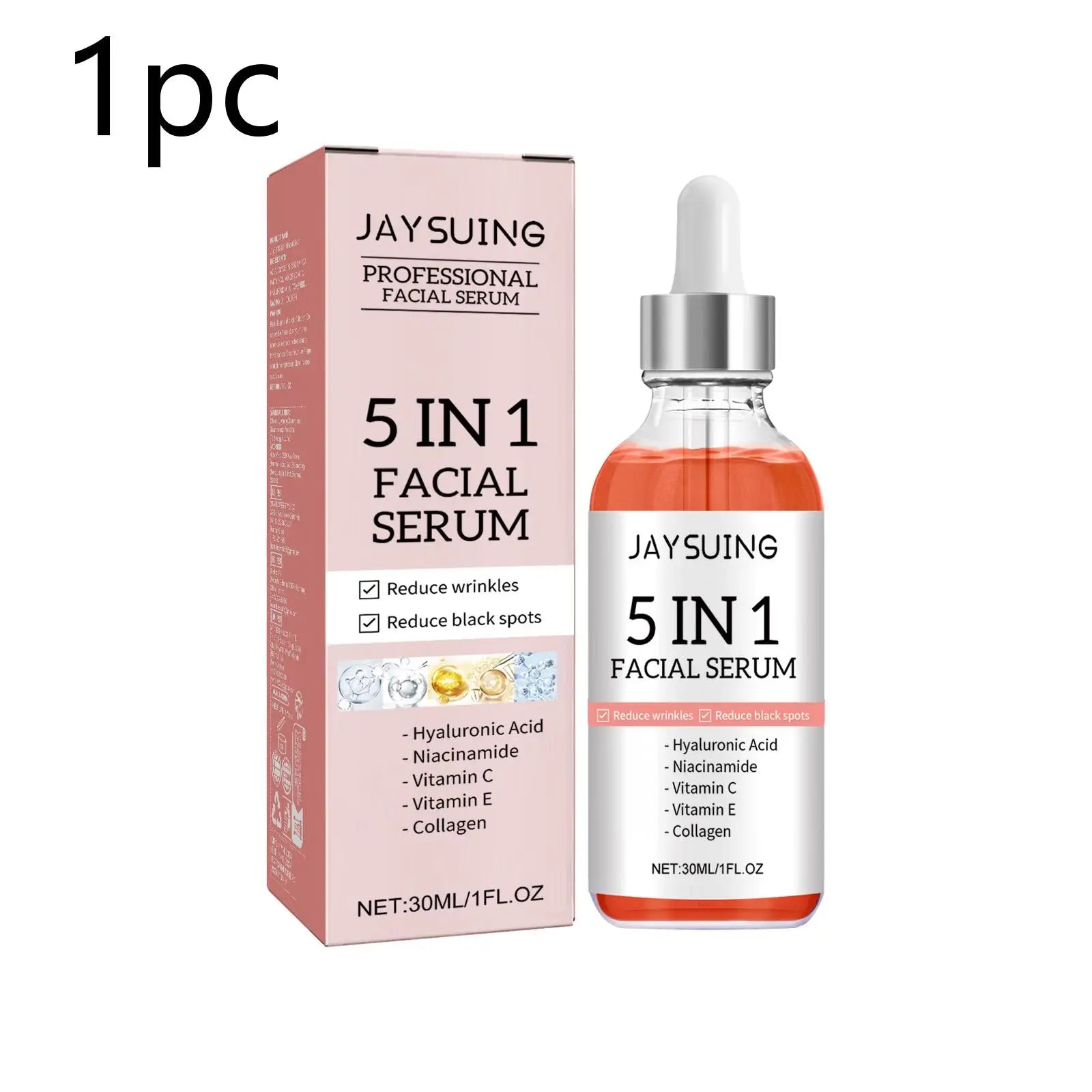 Sérum Facial 5 em 1 para Redução de Linhas Finas, Firmador, Redutor de Manchas e Pigmentação, Hidratante e Firmador da Pele.