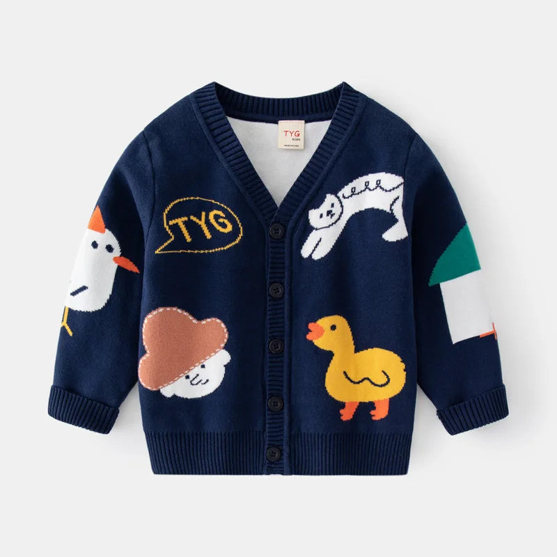 Casaco de algodão de camada dupla para crianças, camisola de inverno para meninos e meninas, jaqueta nova para crianças, malhas de bebê, jaqueta infantil