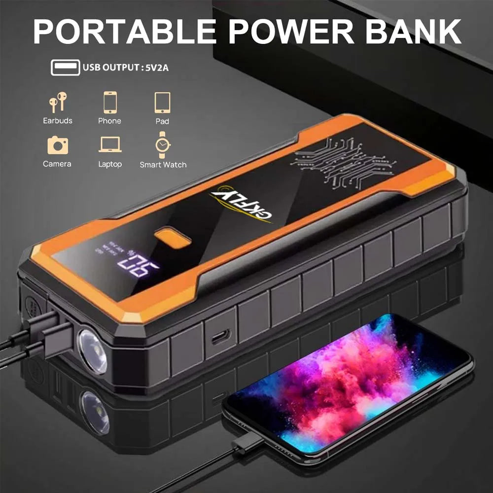 Gkfly 4000a carro ir para iniciantes banco de potência portátil 2000a impulsionador de bateria de carro 12v dispositivo de partida auxiliar para gasolina diesel