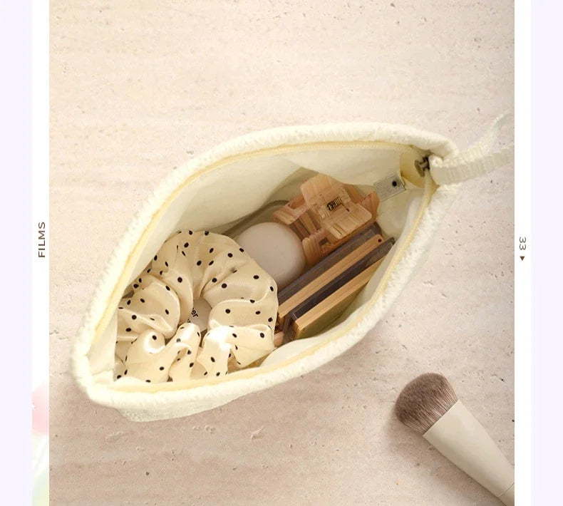 Conjunto de bolsa de maquiagem acolchoada bolsa de maquiagem feminina grande floral sacos de maquiagem bonito algodão bolsa cosmética viagem saco de armazenamento de produtos de higiene pessoal