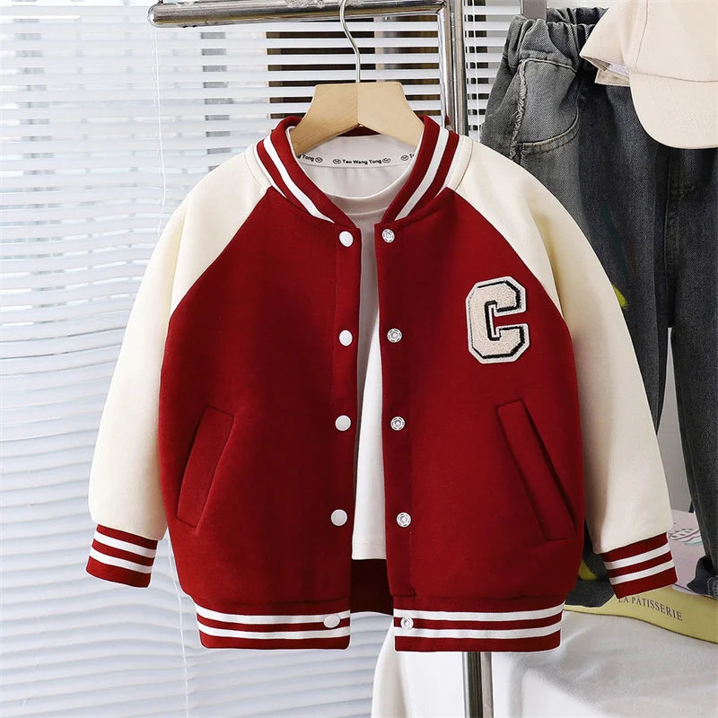 Meninos meninas jaquetas de beisebol crianças carta outono casaco nova primavera moda esportes outerwear crianças casual retalhos roupas 2-10y