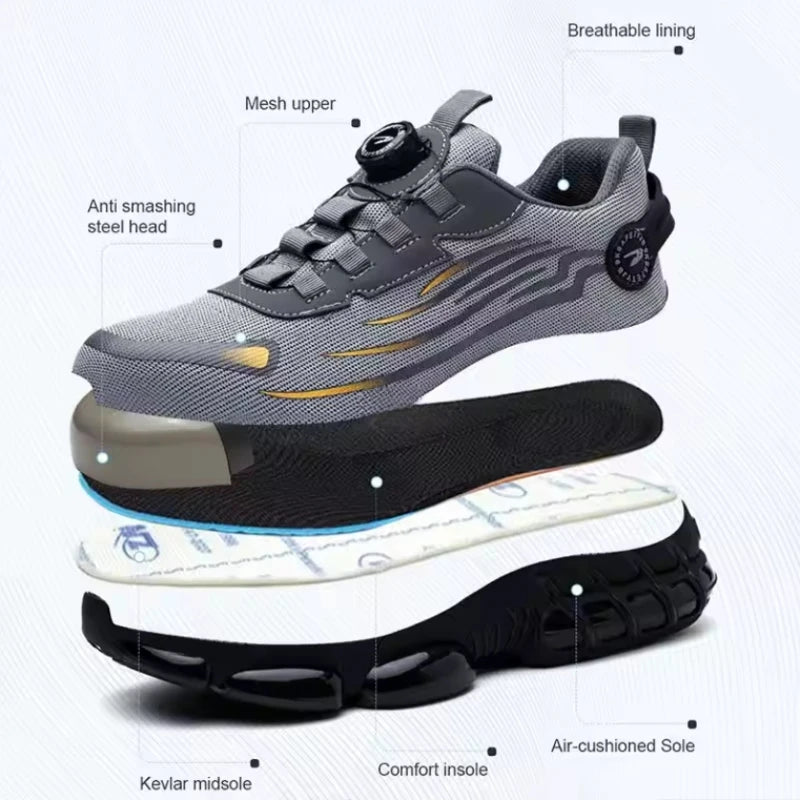 Tamanhos 36-48 sapatos de segurança dedo do pé de aço smash à prova de punctura sapatos de trabalho para homens tênis anti-deslizamento zapatos de seguridad de hombre