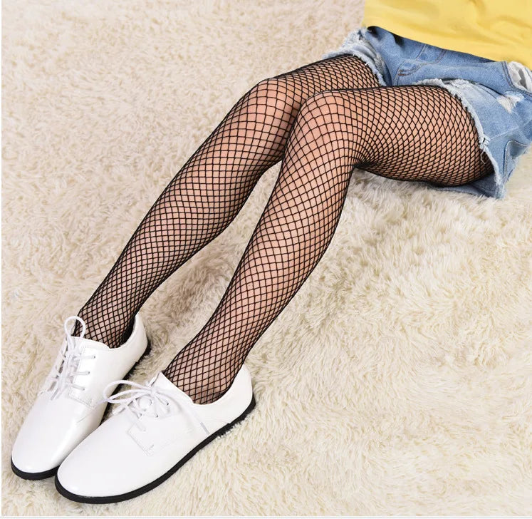Verão primavera legal malha crianças moda fishnet meias collants crianças preto branco meia-calça calças meia para meninas do bebê leggings