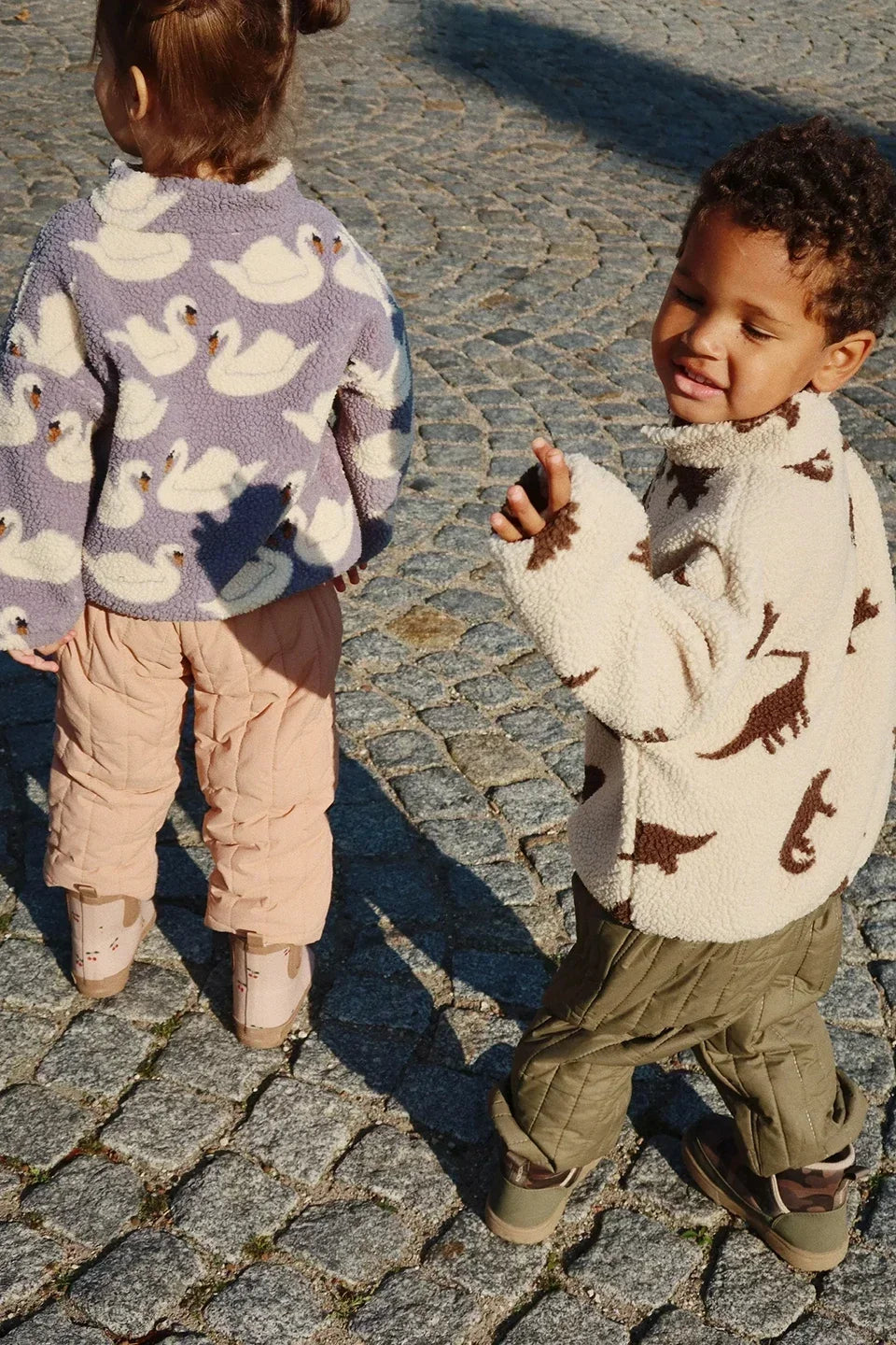 2024 inverno ks crianças algodão lã de cordeiro quente outerwear roupas meninas impressão casacos do bebê meninos mais jaquetas de lã crianças roupas