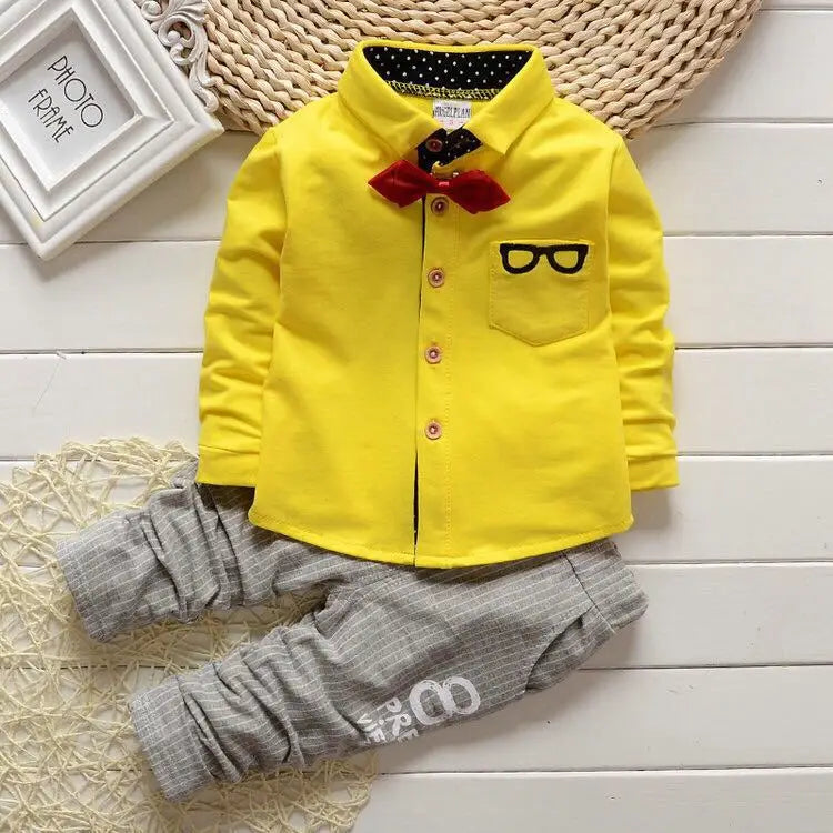 Crianças mais fino conjuntos de roupas primavera outono agasalho bebê meninos criança manga longa cavalheiro ternos crianças t camisa calças conjuntos roupas