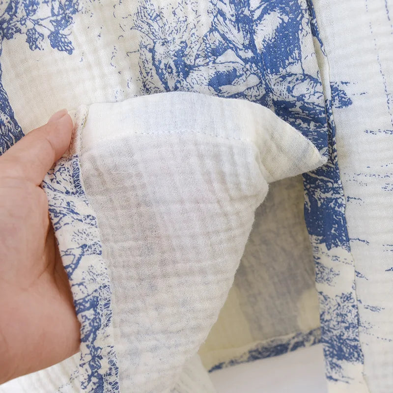 Manga longa algodão jardim secreto impressão com decote em v vestido de dormir para mulheres sleepwear respirável comprimento médio dormir camisolas