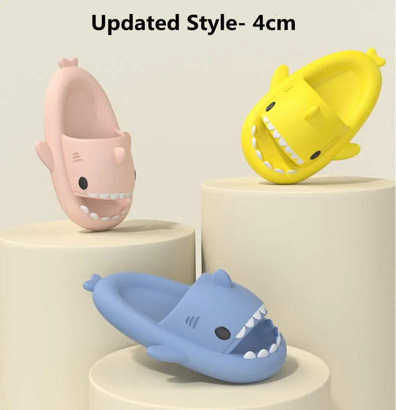 Casa tubarão chinelo nuvem mulher clapper slides verão praia interior eva sandálias masculino engraçado não deslizamento sapato senhoras feminino tênis