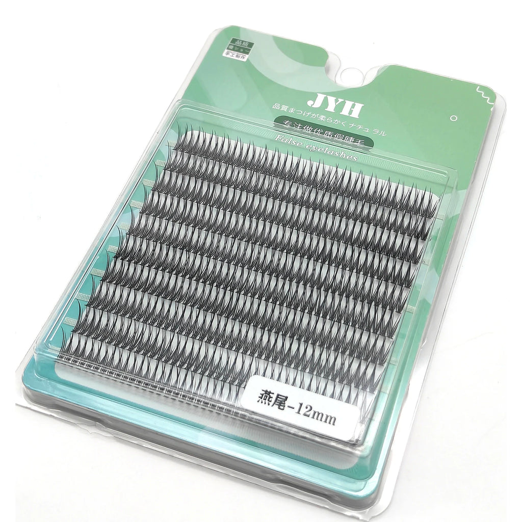 Adiya 390 pçs diy natural cluster cílios de alta qualidade cauda peixe seda cílios postiços cauda de andorinha voar extensões maquiagem