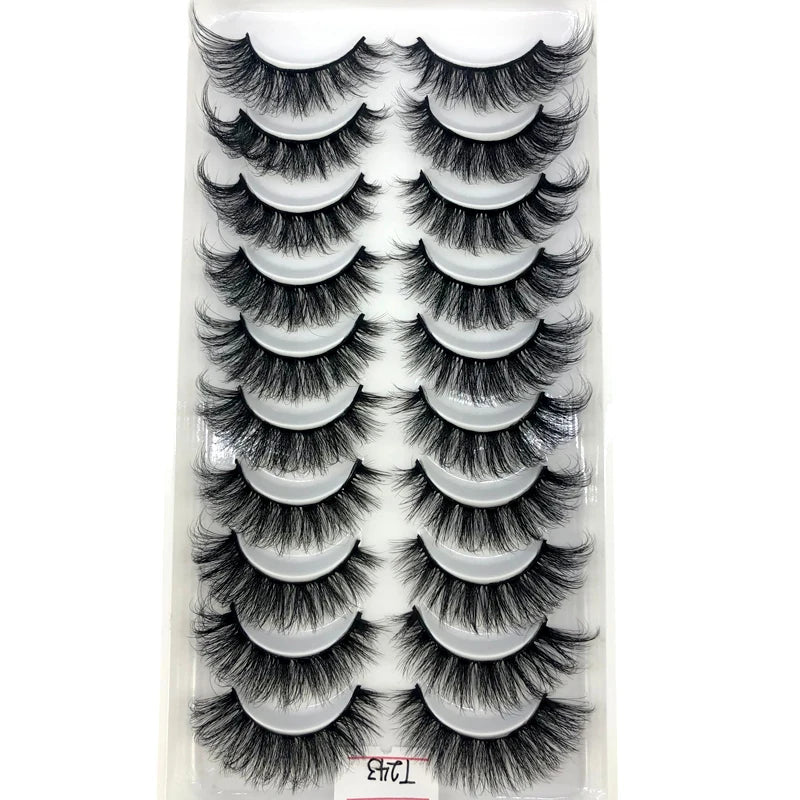 Vários estilos 10 pares naturais 3d vison cílios postiços kit de maquiagem cílios de vison extensão cílios curtos