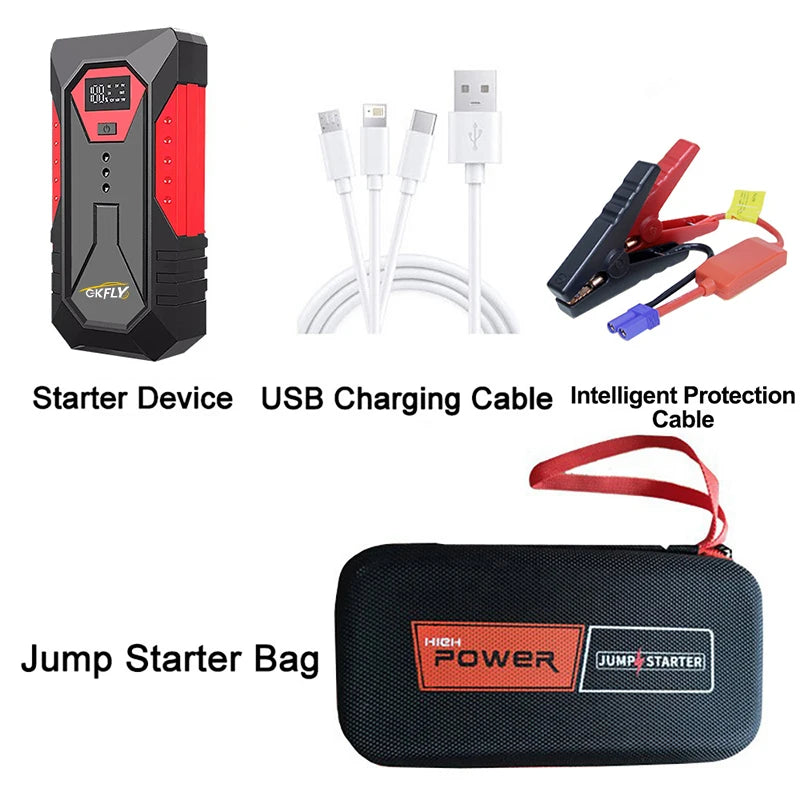 GKFLY 2000A/3000A/4000A Carregador de Bateria para Carros a Gasolina e Diesel, Power Bank e Auxiliar de Partida para Automóveis