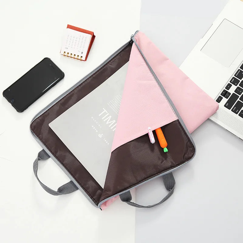 Bolsa simples bolsa para portátil multi-função impermeável saco de negócios estudante papelaria saco