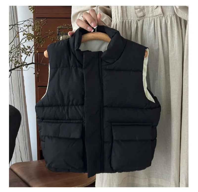 Outono crianças para baixo colete de algodão inverno meninas meninos quentes sem mangas casacos crianças moda roupas outerwear 2-6 anos
