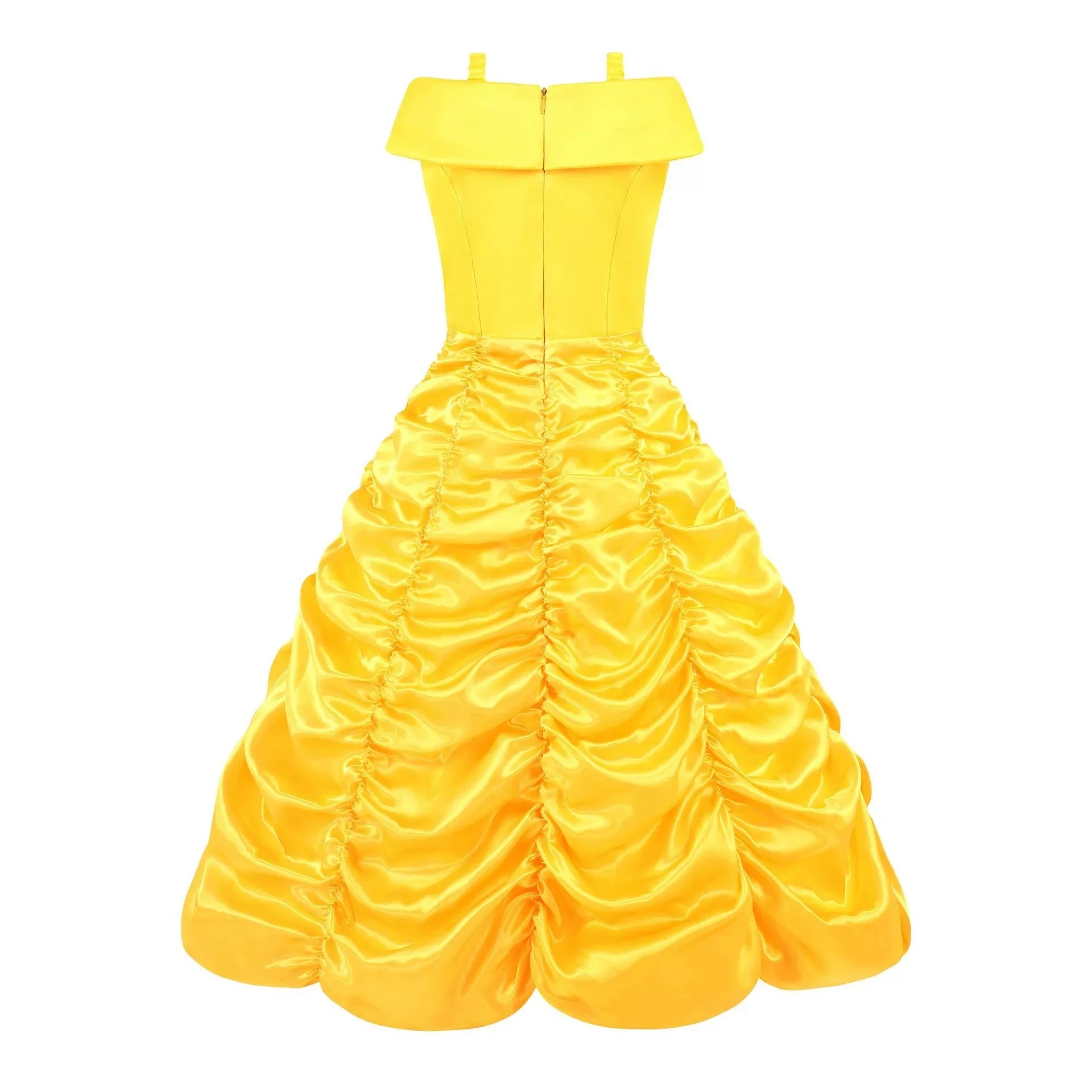 Belle traje menina princesa vestido amarelo halloween bela e a fera trajes meninas festa de aniversário crianças roupas vestido