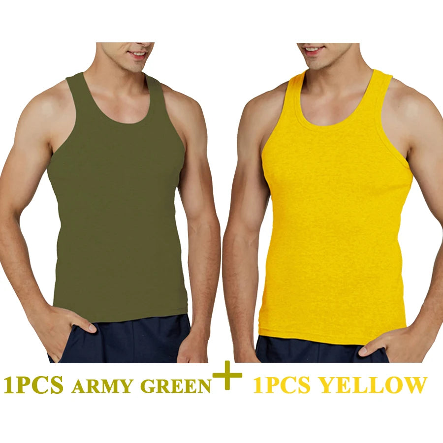 Regatas masculinas 100% algodão sólido colete masculino respirável sem mangas topos fino casual ginásio correndo confortável camiseta presente dos homens