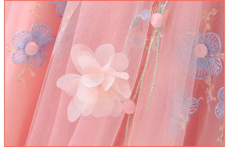 Traje de festa de verão vestidos da menina do vintage crianças roupas vestido casual bebê chinês hanfu cosplay crianças princesa meninas vestido