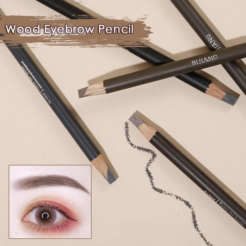 Sobrancelhas produto de maquiagem chinesa com lápis de sobrancelha à prova d'água marca madeira dura recarga profissional beleza completa cosméticos incomuns