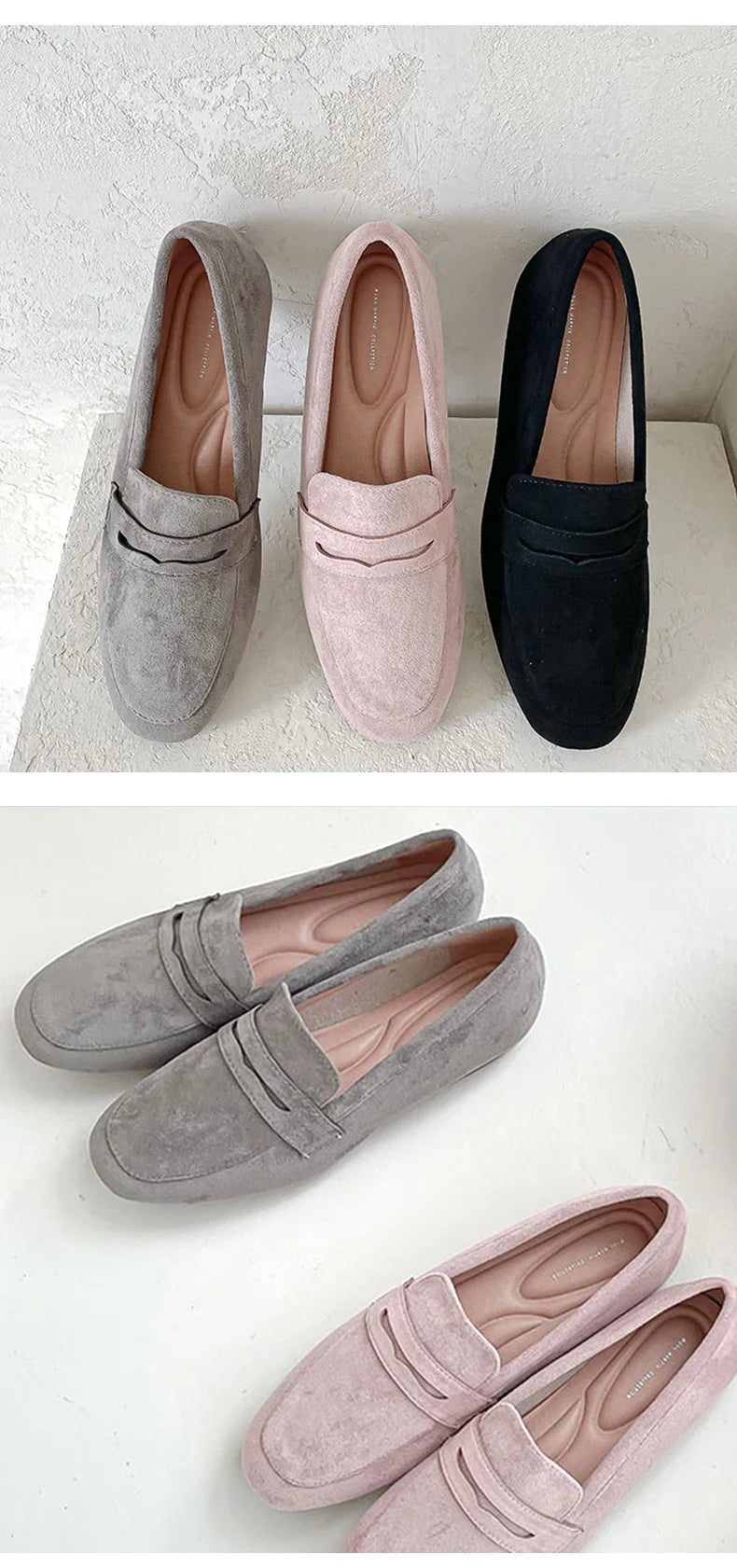 2025 novas mulheres sapatos planos mulher mocassins primavera outono casual camurça deslizamento em sapato mulher confortável sapato leve mujer sapato