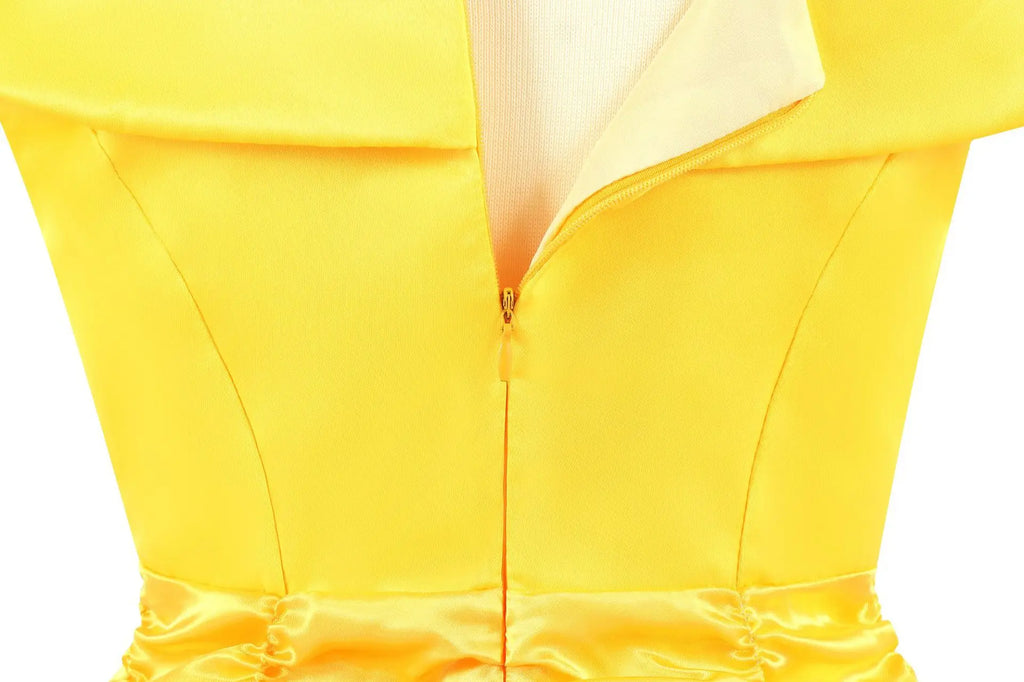 Belle traje menina princesa vestido amarelo halloween bela e a fera trajes meninas festa de aniversário crianças roupas vestido