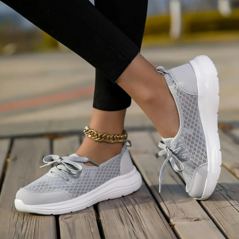 Yrzl mulher tênis deslizamento em sapatos casuais malha respirável confortável macio clássico condução mocassins sapatos para senhoras