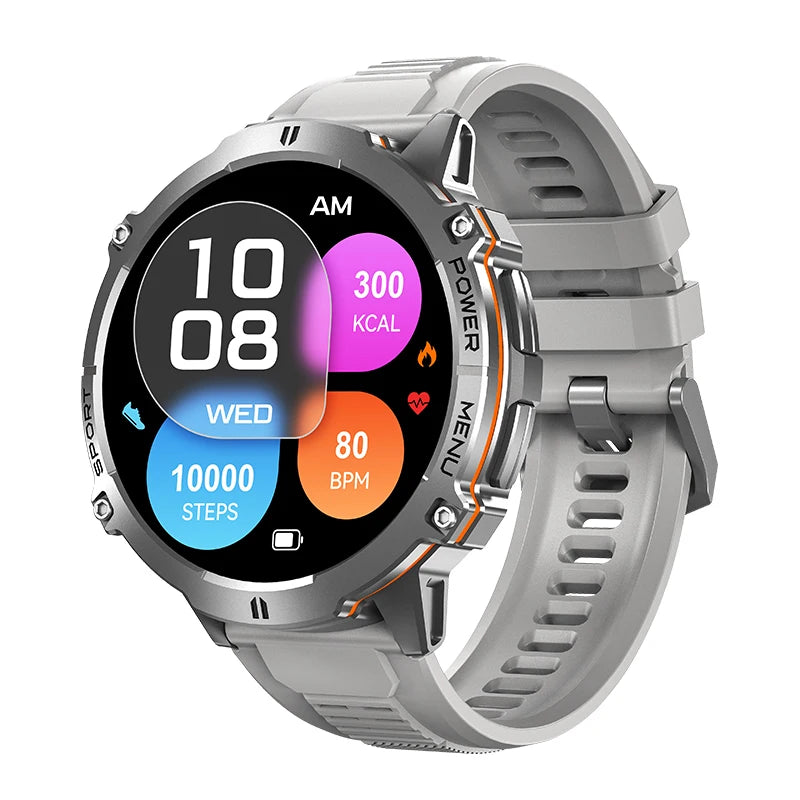Relógio Inteligente Masculino T REX 3 com Tela AMOLED de 1.73", Bússola, Chamada BT, Resistente à Água 1ATM, Relógios Esportivos para Homens IOS Android 2026