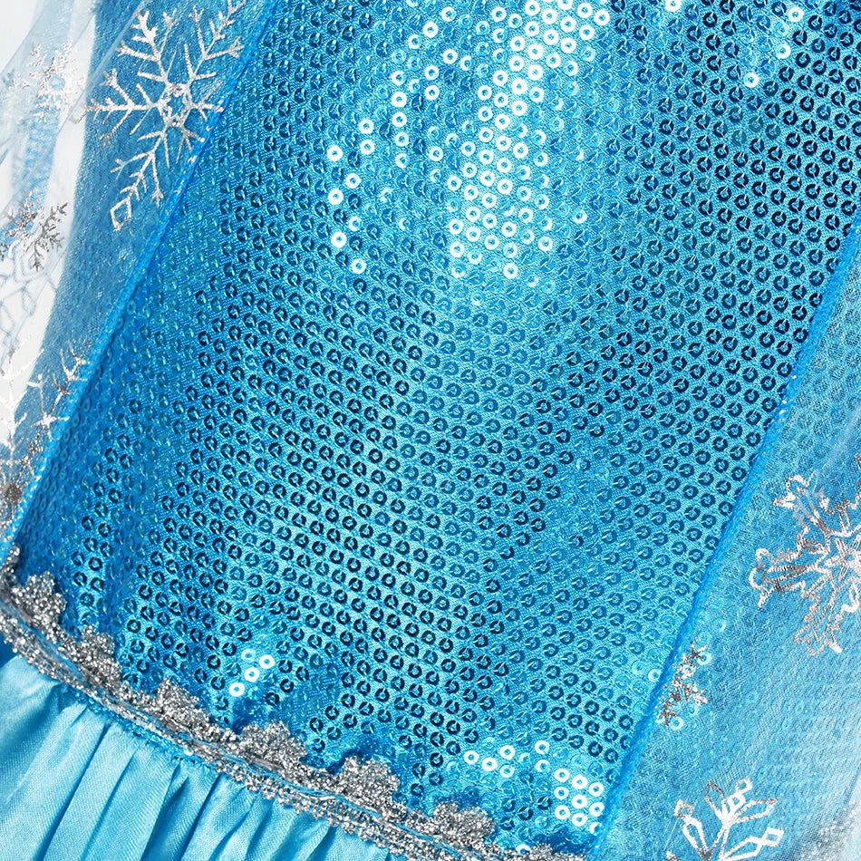 Elsa vestido para meninas elsa malha vestido longo traje crianças carnaval neve rainha cosplay vestido purim festa de aniversário vestido de baile