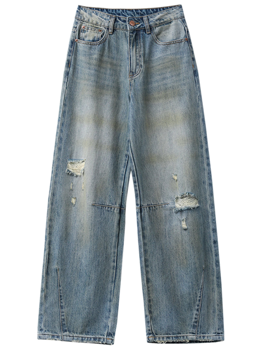 Chic ven retro calças de brim femininas soltas casuais nova cintura alta pernas largas denim calças femininas primavera outono 2025