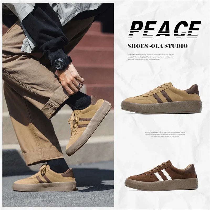 Sapatos de tabuleiro casuais de sola grossa para homens sola grossa sapatos casuais tênis de couro tudo sola macia dentro aumentar sapatos