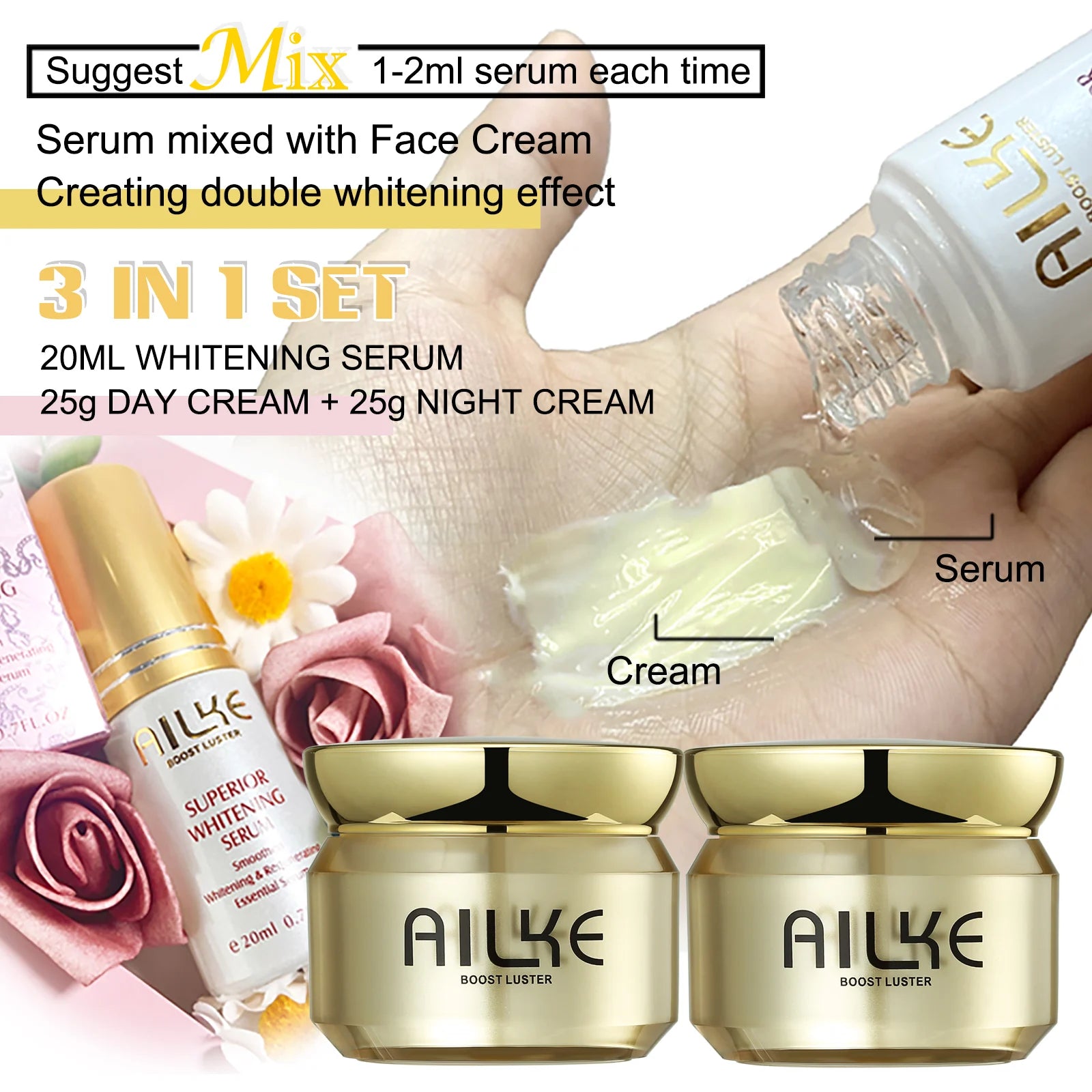 AILKE Corretor de manchas escuras, hidratação branqueadora, creme facial com spf35 + iluminação, tom de pele coreano, anti-queimaduras solares, cuidados com a pele do rosto