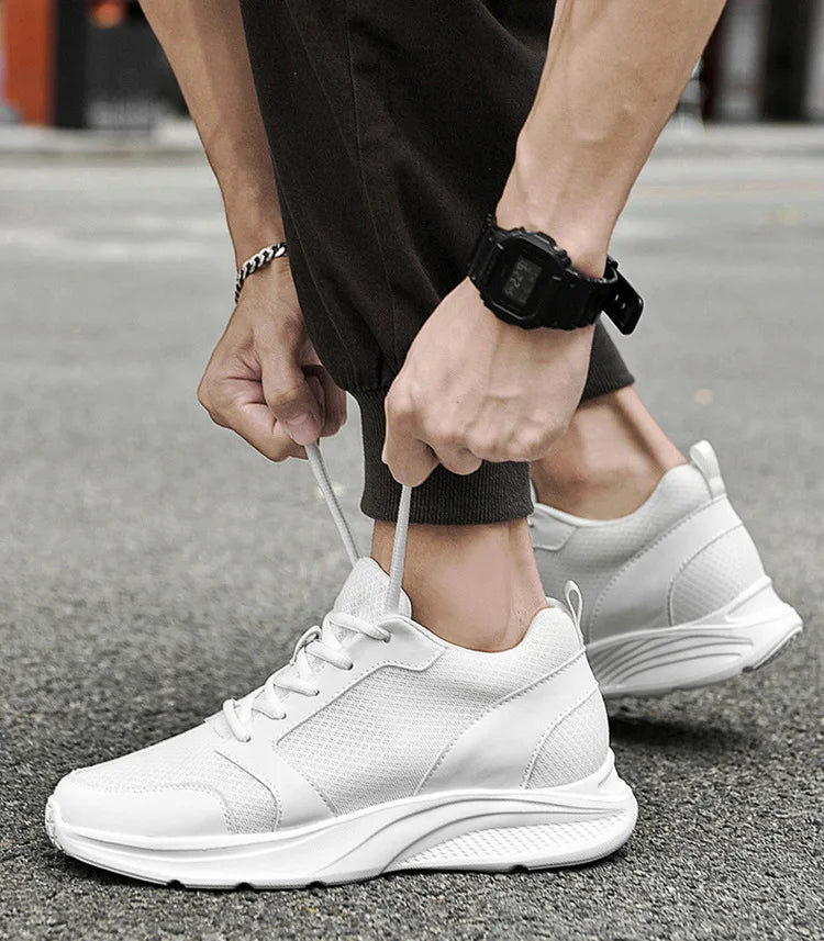 Homens sapatos de elevador aumento de altura tênis sapatos para homem 10cm esportes sapatos casuais invisível sapatos de aumento interno para homem 8cm