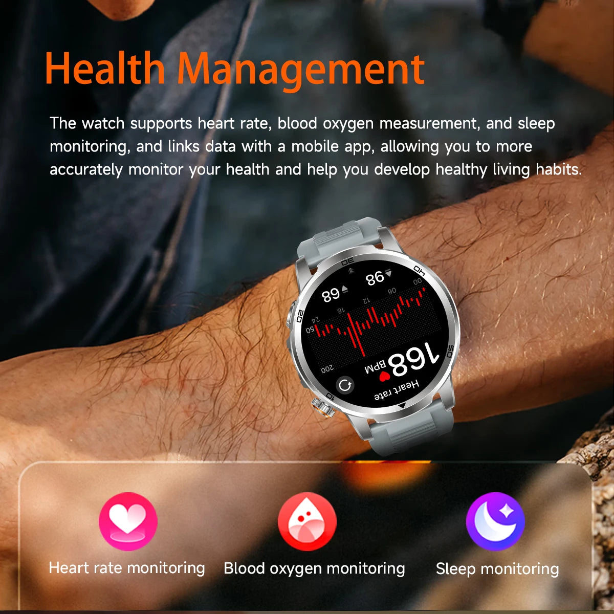Novos Relógios Inteligentes Militares para Atividades ao Ar Livre 2026, Tela AMOLED de 1,85 polegadas, Bateria Grande de 1000mAh, À Prova D'água 10ATM, Chamada, Esportes, Pulseira Fitness Masculina