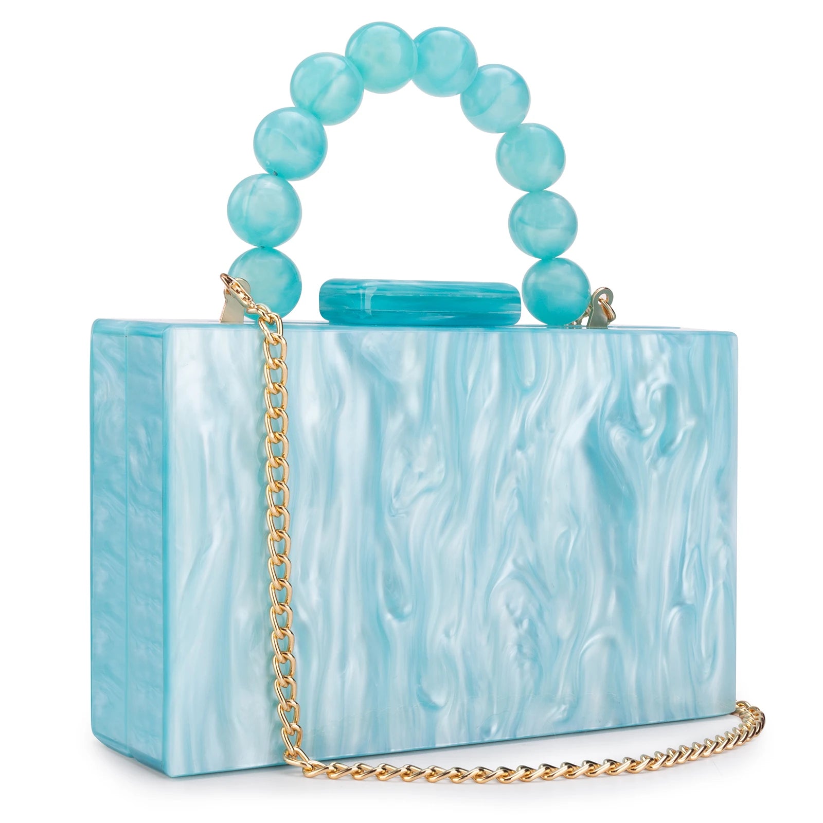 Beading bolsa de mármore acrílico caixa luxo embreagem sacos noite festa casamento corrente bolsa ombro jantar vestido bolsa festival presente