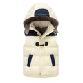 Jaqueta infantil sem mangas com capuz, coletes infantis, colete quente infantil, roupas de algodão, roupas de menino e menina, inverno, 2024