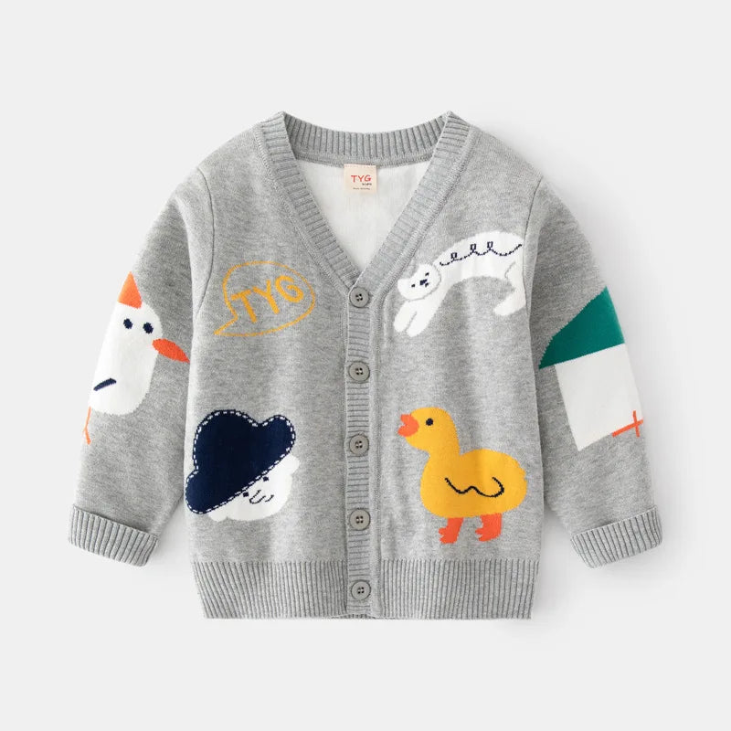 Casaco de algodão de camada dupla para crianças, camisola de inverno para meninos e meninas, jaqueta nova para crianças, malhas de bebê, jaqueta infantil