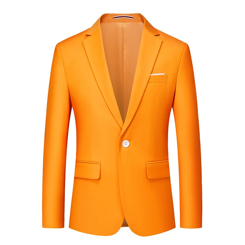 Alta qualidade cavalheiro masculino fino casual terno branco, marcas de tamanho grande negócios masculino fluxo casual de cor pura blazers masculino