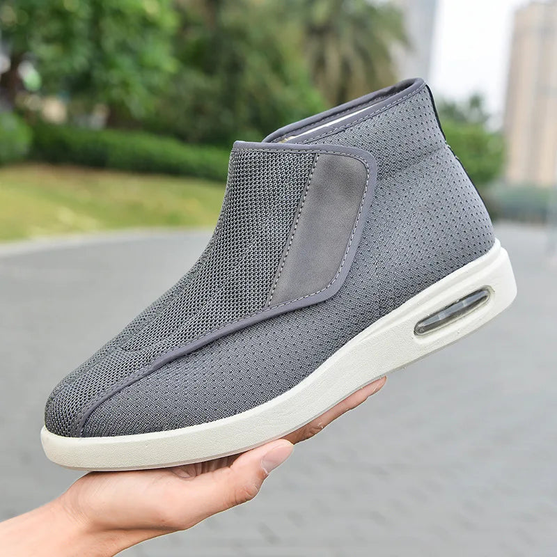 Ortopedia Pés largos Sapatos inchados para homens, calçados casuais, botas de lã quente, Thumb Eversion, conforto suave, recuperação diabética