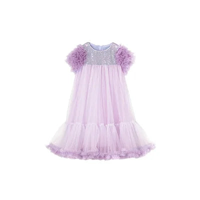 Baby Girls' Gaze Sequins Vestidos, Purple Princess Clothing, 3T, 12T, Kids Wear, Cute Children Party, Bridemaid Clothes, Verão, 2022