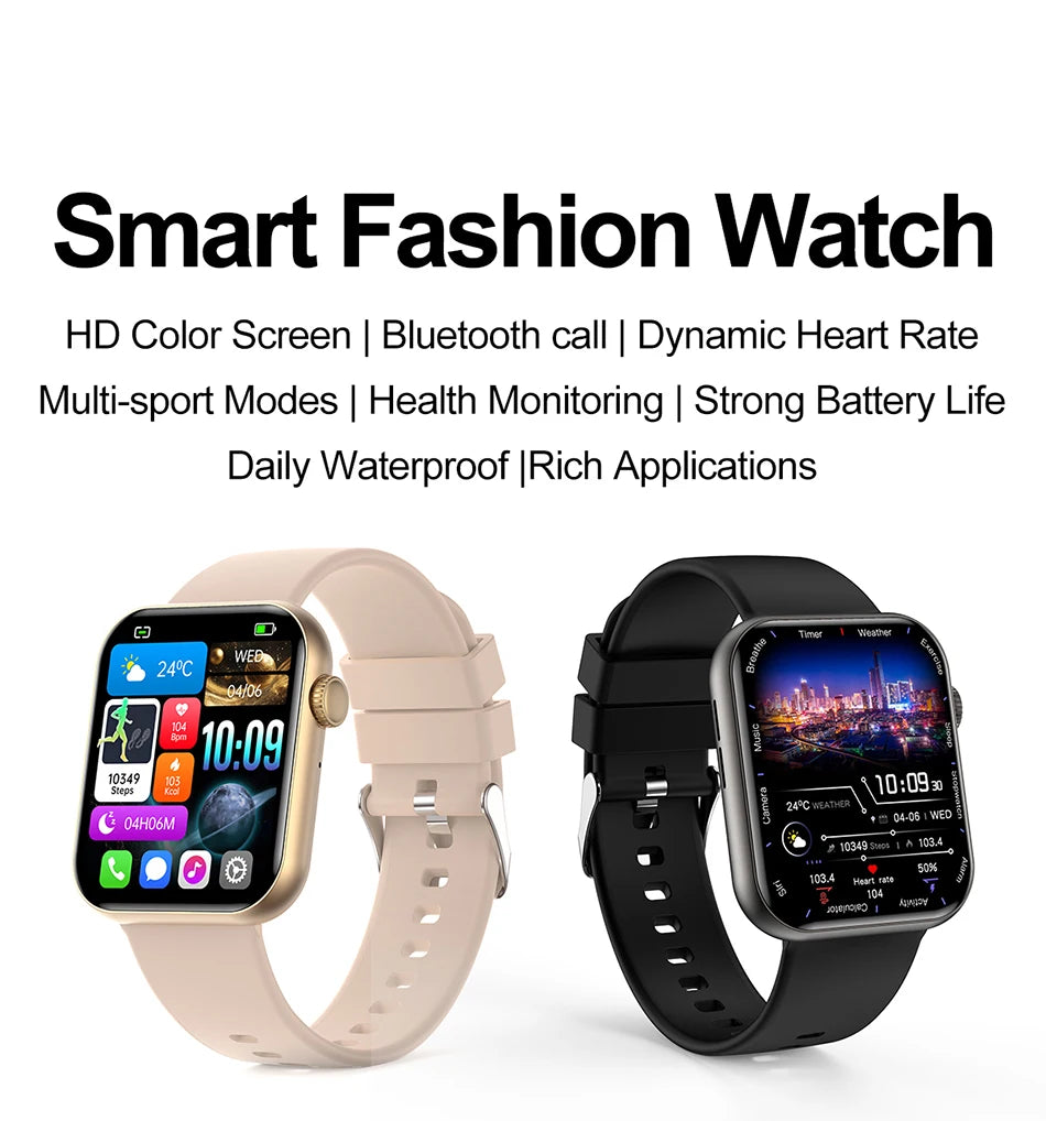 2025 novo relógio inteligente tela de toque completa bluetooth chamada ai voz freqüência cardíaca relógios à prova dwaterproof água pulseira esportiva smartwatch feminino