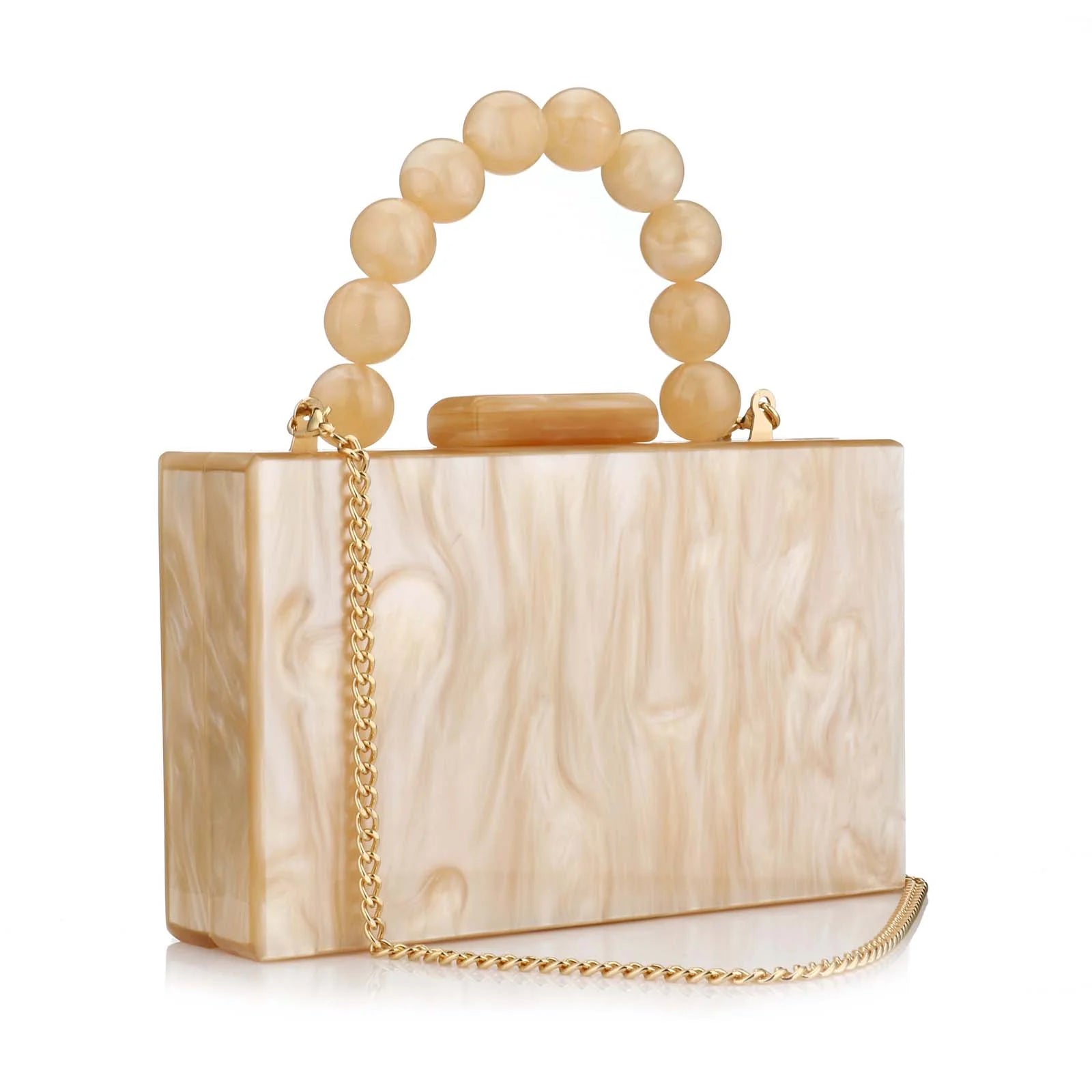 Beading bolsa de mármore acrílico caixa luxo embreagem sacos noite festa casamento corrente bolsa ombro jantar vestido bolsa festival presente