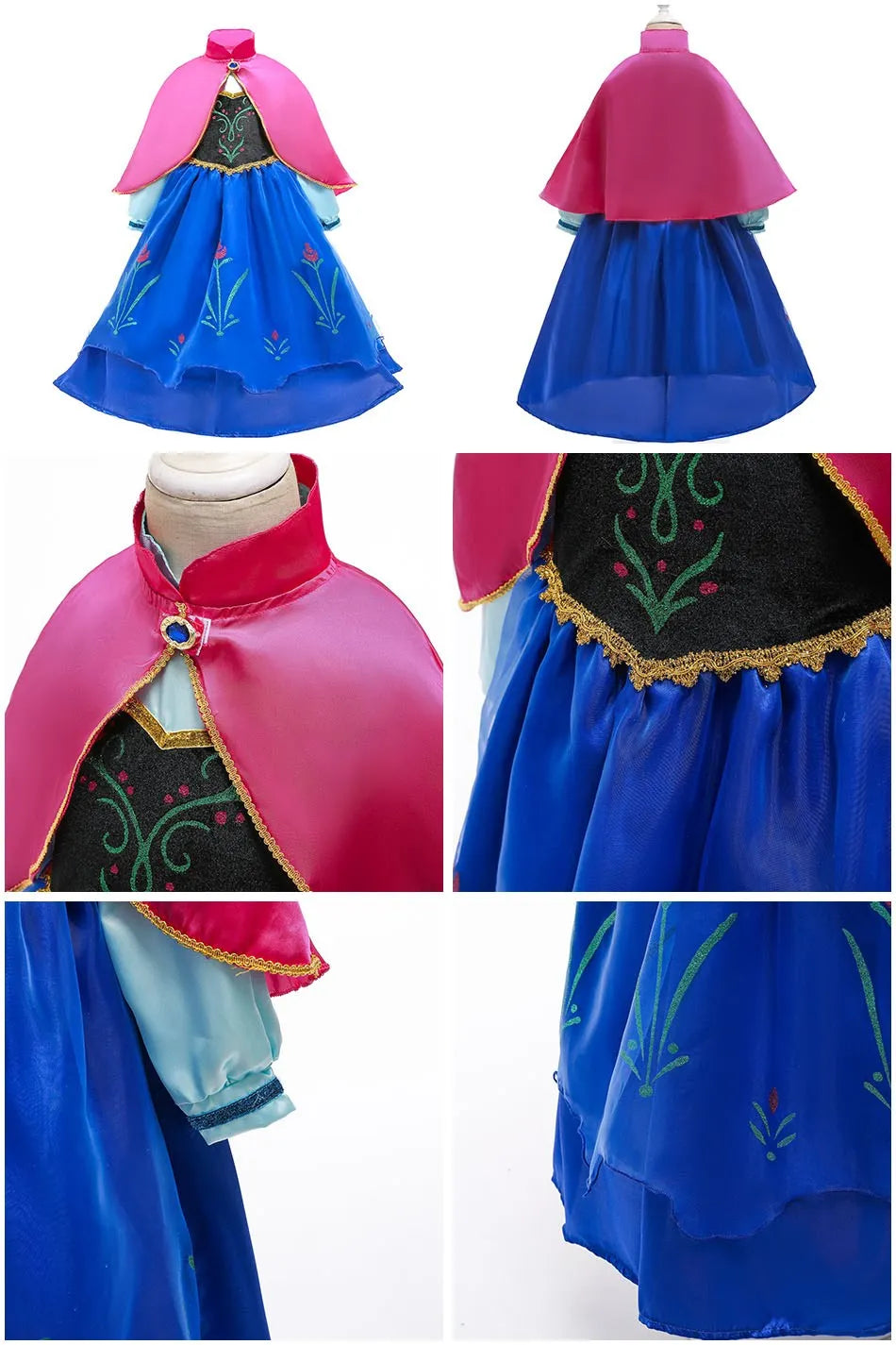 Crianças neve branca cinderela aurora anna elsa traje menina cosplay vestido crianças encanto mirabel pequena sereia roupas de halloween