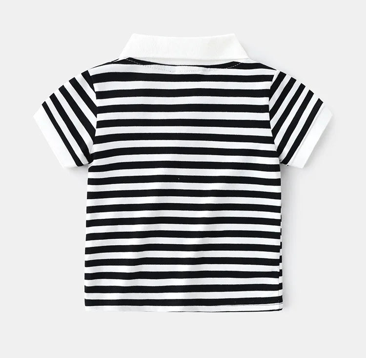 Moda meninos polo camisas de algodão em linha reta formal criança camiseta verão crianças roupas dos miúdos