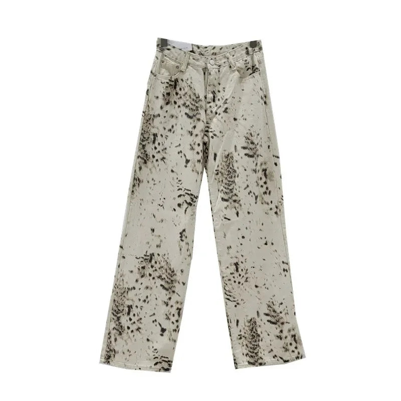 Cintura alta y2k calças de brim femininas solto ajuste perna reta baggy calças jeans para meninas retro bege largo calças jeans femininas y2k