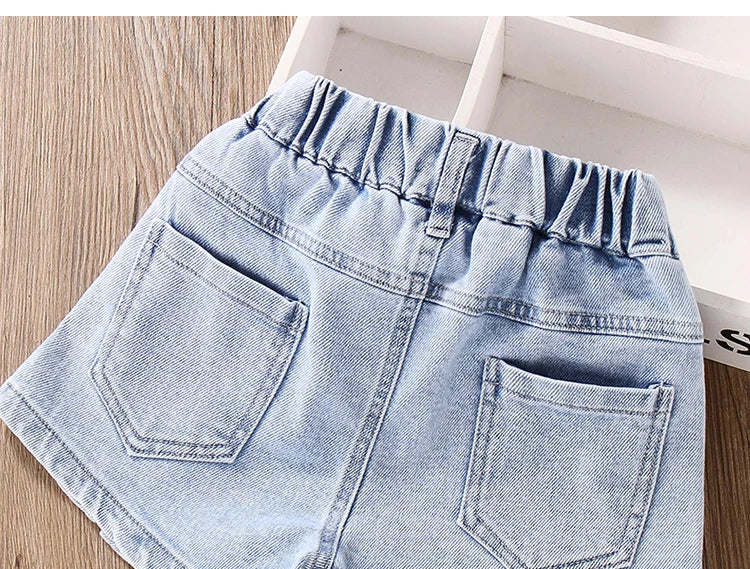 IENENS Roupas de verão para bebês meninas, shorts jeans, calças jeans, roupas infantis, calças curtas casuais para meninas, calças infantis