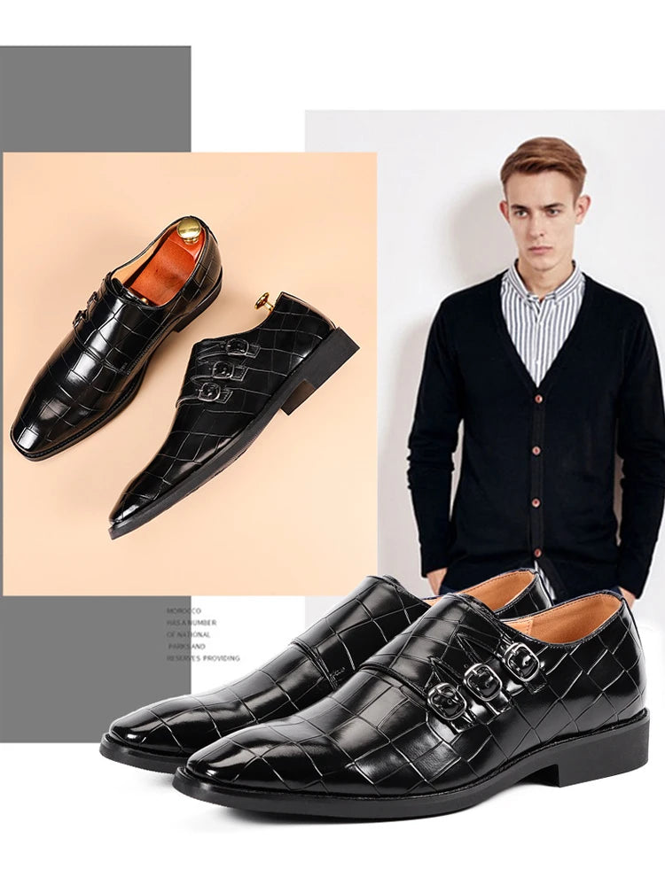 Deslizamento em sapatos masculinos oxfords moda negócios escritório sapatos masculinos clássico de luxo couro masculino ternos sapatos sapato casamento italiano