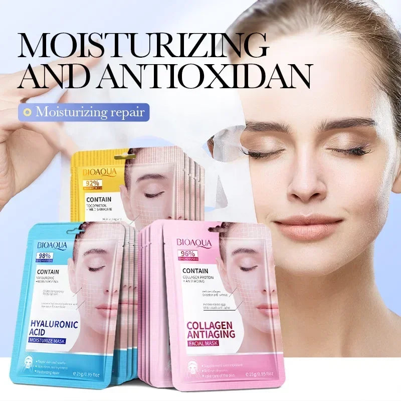 15 pçs bioaqua retinol colágeno anti rugas máscaras faciais hidratante anti-envelhecimento clareamento máscara facial produtos de cuidados com a pele