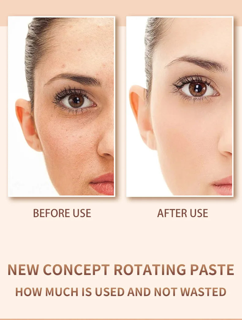 Bastão de Corretivo Líquido - Cobre Marcas de Acne, Olheiras, Tatuagens e Sardas, Base Cosmética de Cobertura Total para o Rosto