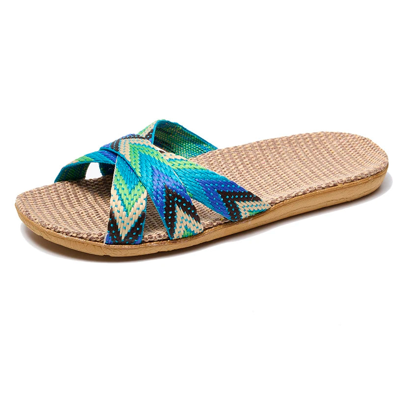 36-45 sandálias planas chinelos de praia verão casa linho leve eva antiderrapante slides para homens mulheres indoor ao ar livre flip flops