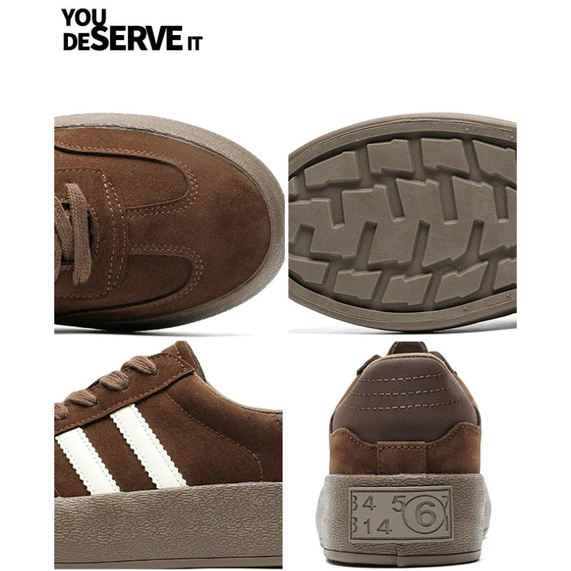 Sapatos de tabuleiro casuais de sola grossa para homens sola grossa sapatos casuais tênis de couro tudo sola macia dentro aumentar sapatos