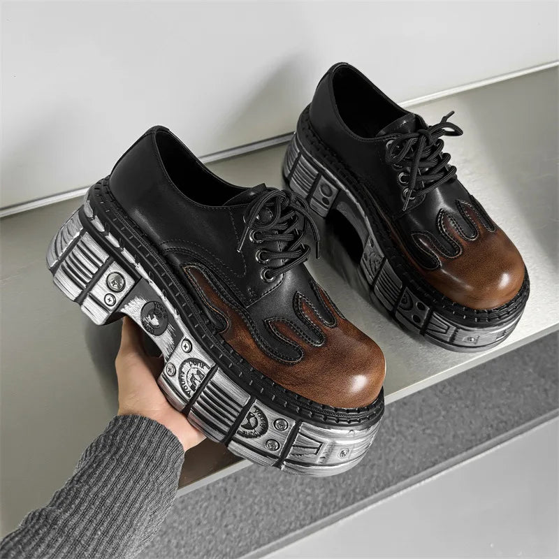 2025 mulher tênis novo estilo punk sapatos femininos gótico tornozelo rock botas rendas salto altura sapatos plataforma mulher decoração de metal